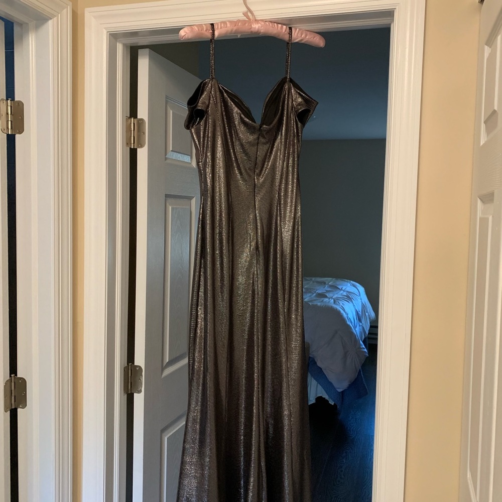 Silver evening dress